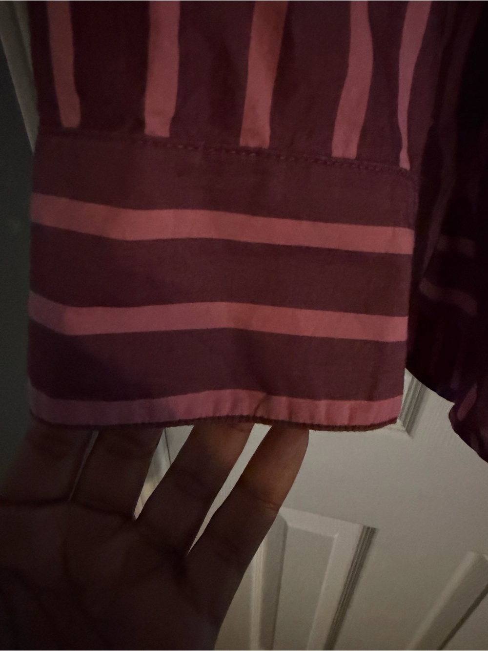 LOFT Mauve and Pink Striped Button-Down Shirt - Picture 8 of 8